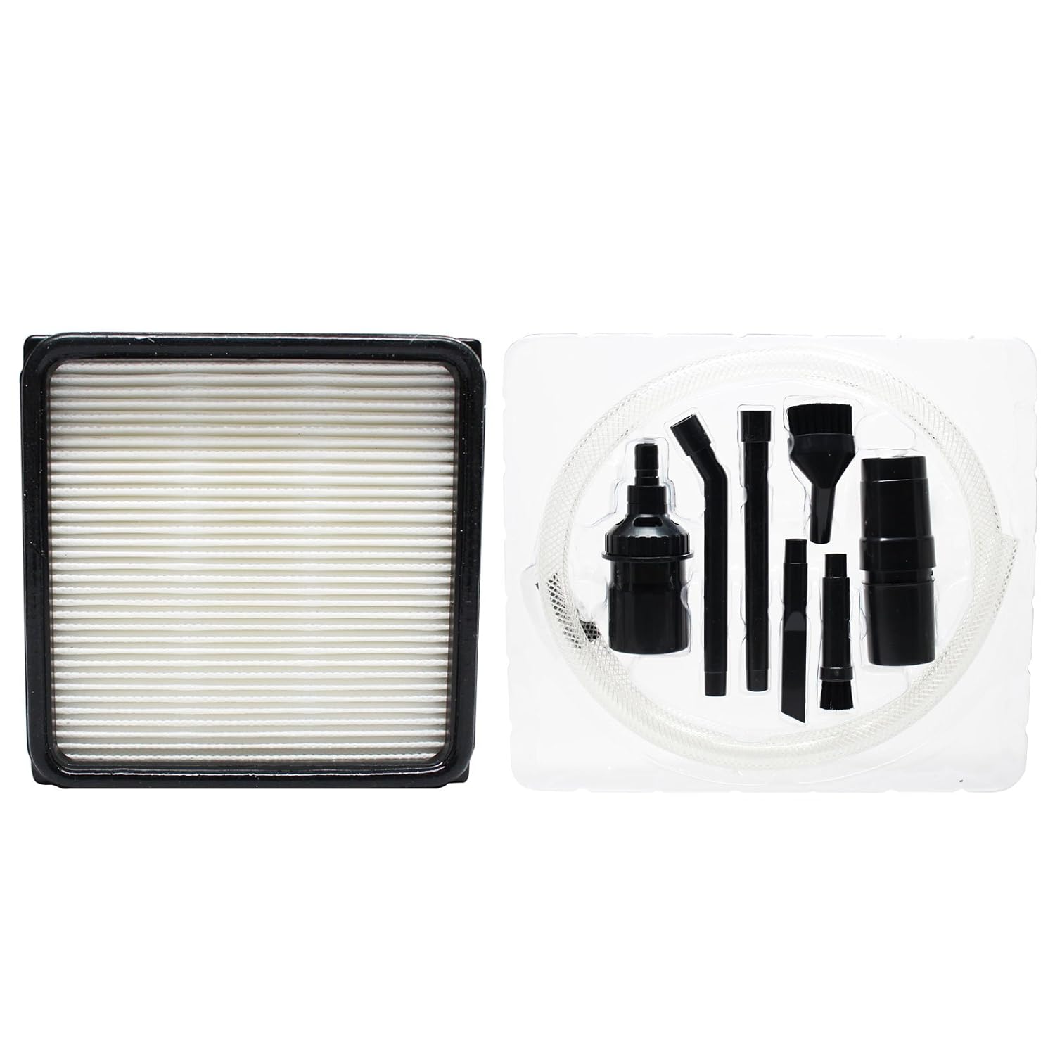 Replacement Dirt Devil Feather Lite Cyclonic Upright Vacuum UD70120 Vacuum HEPA Filter and Foam Filter Insert with 7-Piece Micro Vacuum Attachment Kit - Compatible Dirt Devil 304708001, F59, F66 HEPA Filter and Foam Filter Insert