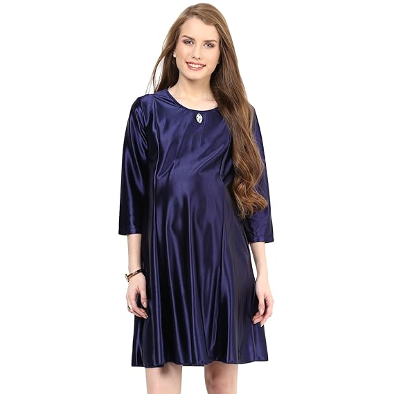 Maternity Dress Blue satin