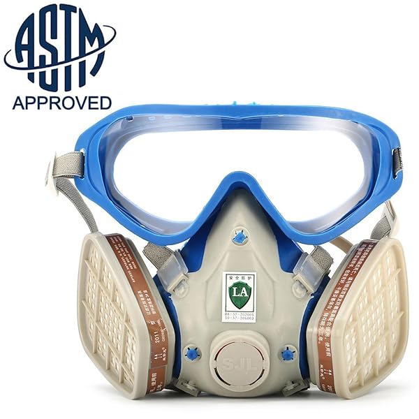 [ASTM Certified]SanSiDo Respirator Gas Mask Safety Mask Comprehensive Cover Paint Chemical Mask & Goggles Face Respirator Mask Pesticide Dustproof Breathing Apparatus (gas mask)