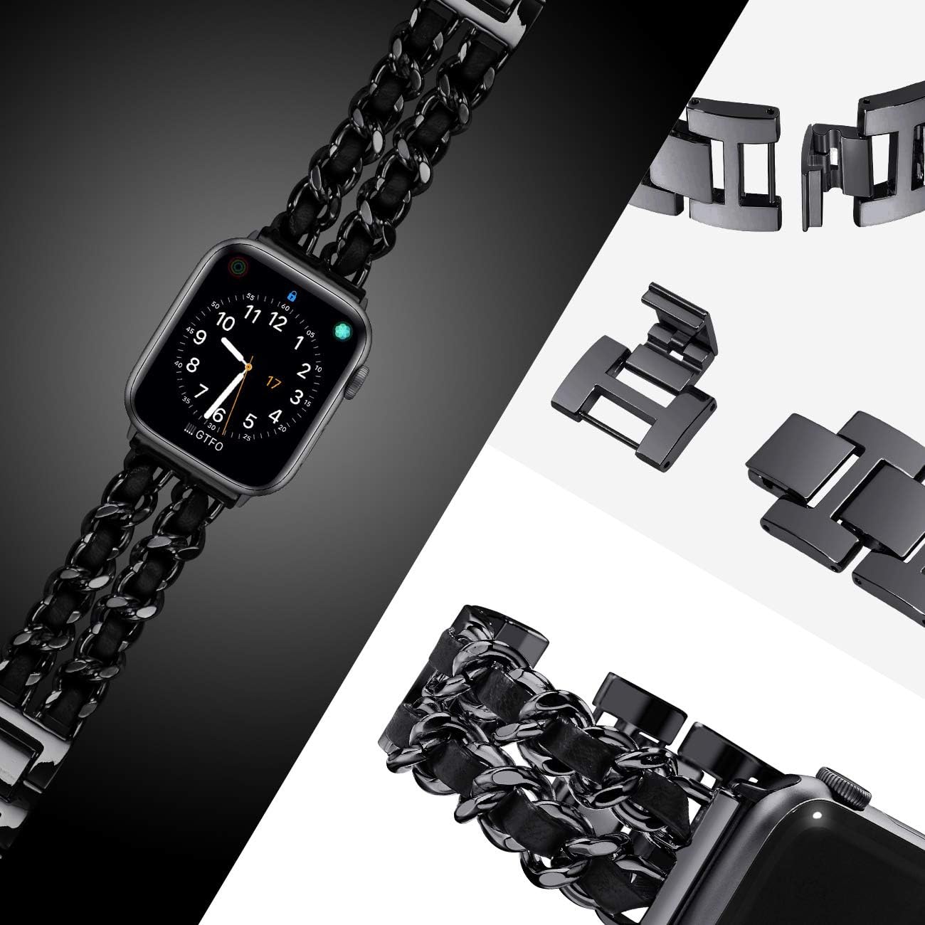 WINGLE 38mm 40mm 41mm 42mm(Series 10 11) Compatible with Apple Watch Straps,Women Metal Strap Replacement Bracelet for iWatch SE Series 11 10 9 8 7 6 5 4 3 2 1 - Image 4