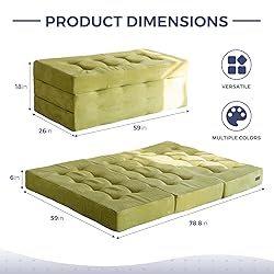 MAXYOYO Tri-Fold Mattress, 6 Inch Tufted Folding