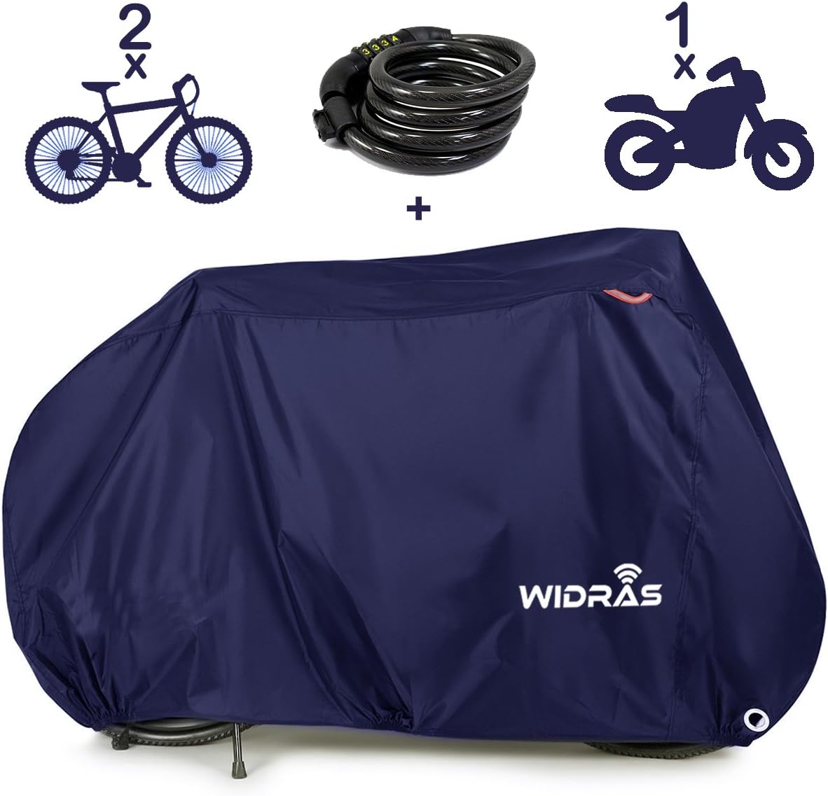 Widras Bicycle and Motorcycle Cover for Outdoor Storage Bike Heavy Duty Rip Stop Material, Waterproof & Anti-UV Protection from All Weather Conditions for Mountain & Road Bikes