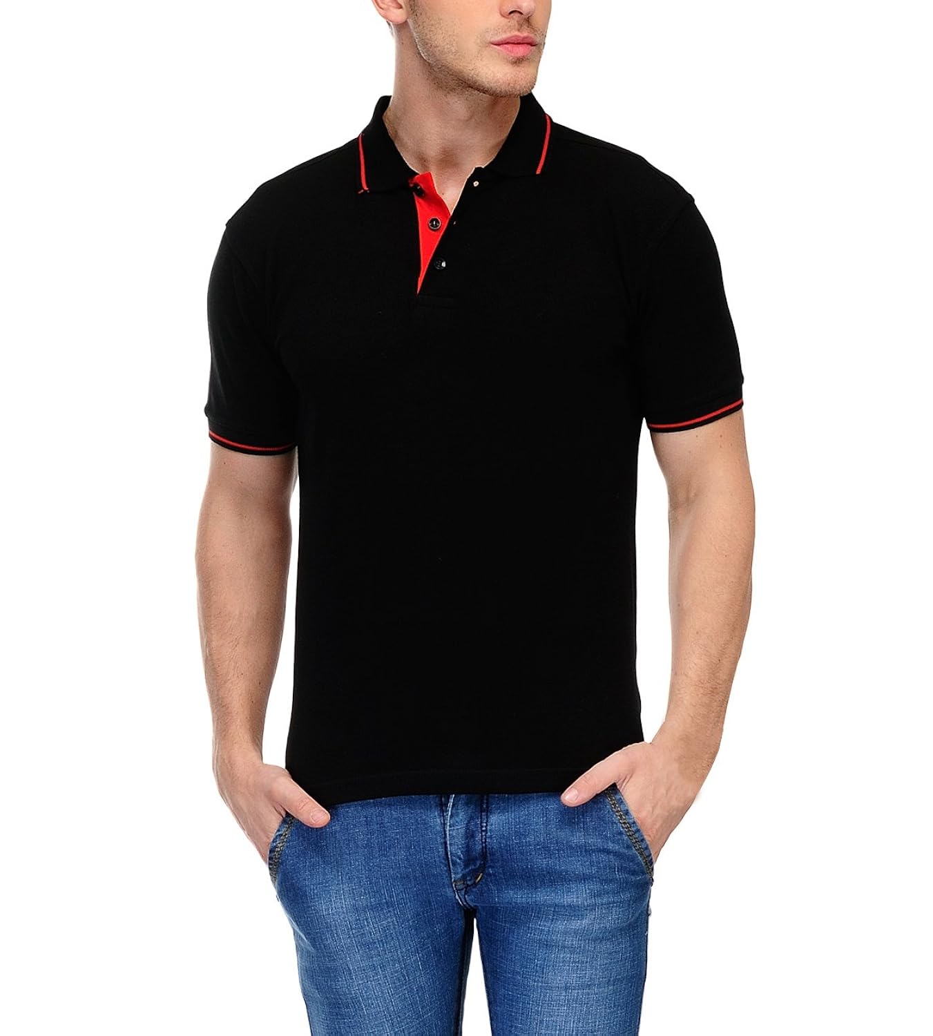scott men's premium cotton polo t-shirt - black