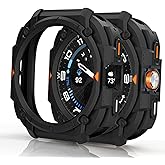 Case Compatible with Samsung Galaxy Watch Ultra Case 47mm Bands Accessories, Protective Bumper Protector & Premium Mecha Style Cover for Samsung Galaxy Watch Ultra 47mm, Black