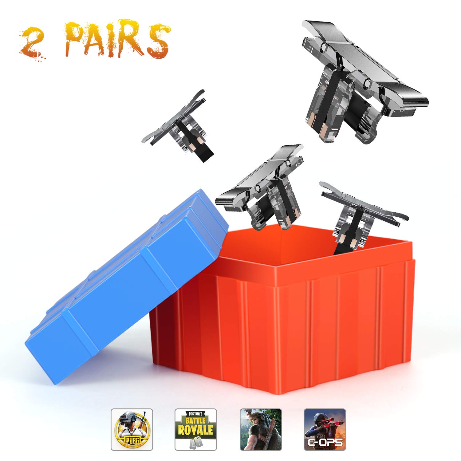 [4 Triggers] Fortnite PUBG Mobile Trigger -Mobile Game Controller Cellphone Game Trigger for Battle Royale/Fortnite/PUBG