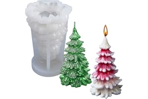 ZQYSING Christmas Tree Candle Mold, 3D Christmas Pine Tree Silicone Mold for Candle Making Aromatherapy Wax Epoxy Resin Casting Soap Christmas Party Decor