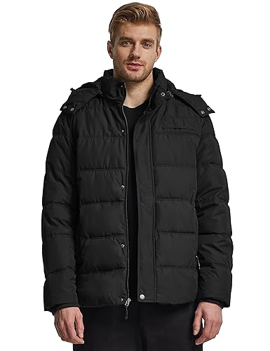 wantdo Men's Windproof Hooded Thicken Winter Coat Puffer Jacket - Main Image
