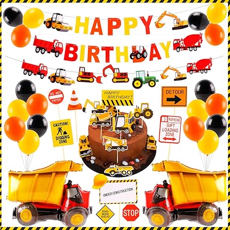 Construction Birthday Supplies Boys Party Construction Balloons