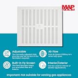 Map Adjustable Air Vent with Flyscreen Cover 9x9 White Hit Miss Triple Brick view 2
