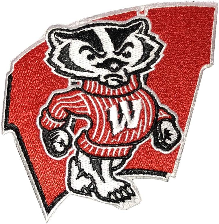 Yibuoo Wisconsin Badgersembroidered Patch Iron on Logo Vest Jacket Cap Hoodie Backpack Patch Iron On/sew on Patch