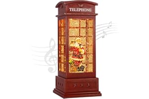JEDAWN Christmas Snow Globe Lantern Christmas Decorations, Xmas Gifts Christma Vintage Home Decor Indoor,Sparkling with Music 6H Timer, Holiday Party Gifts (Santa Claus)