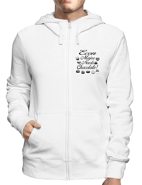 felpa bianca con zip e cappuccio