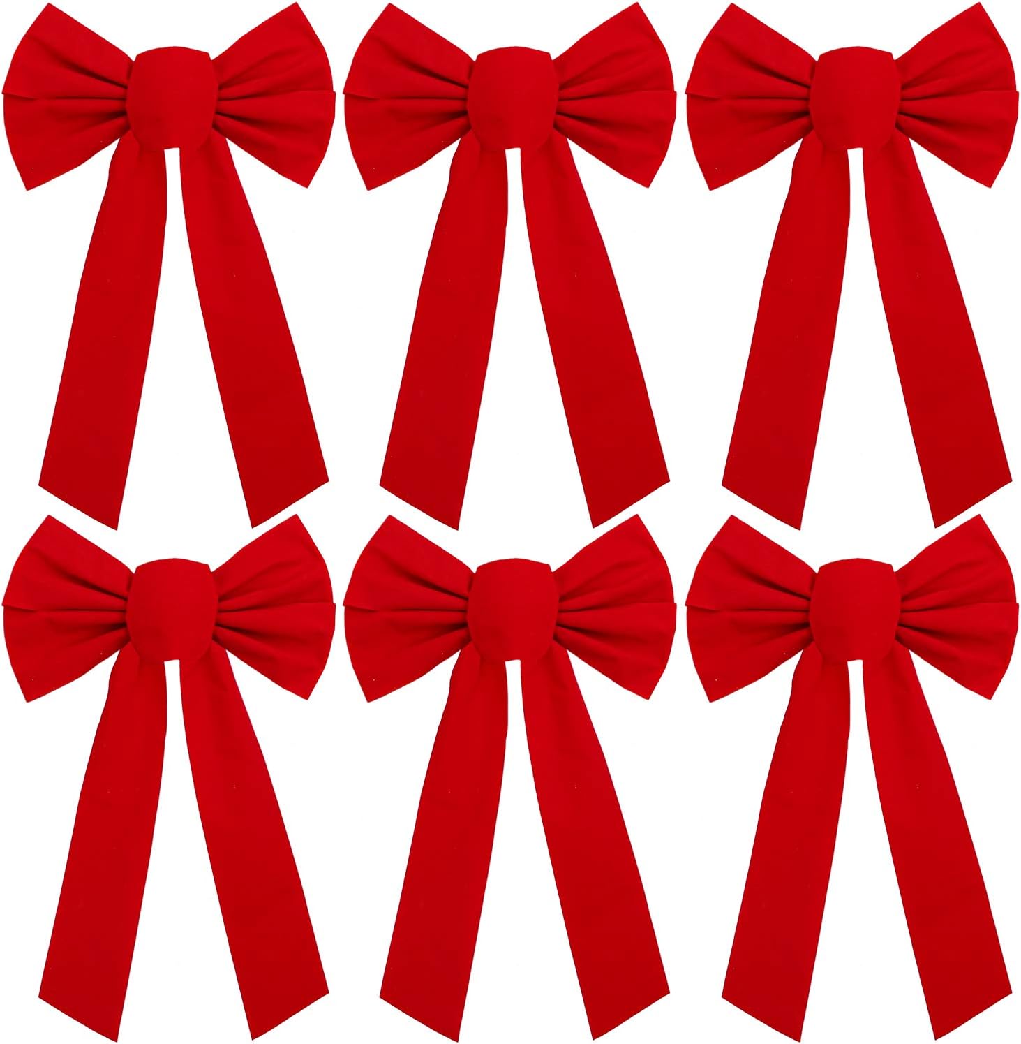Bows & Ribbons - URATOT 6 Pack Red Velvet Christmas Bows Holiday Christmas Bows Christmas Wreaths Decoration, 9 x 16 inches