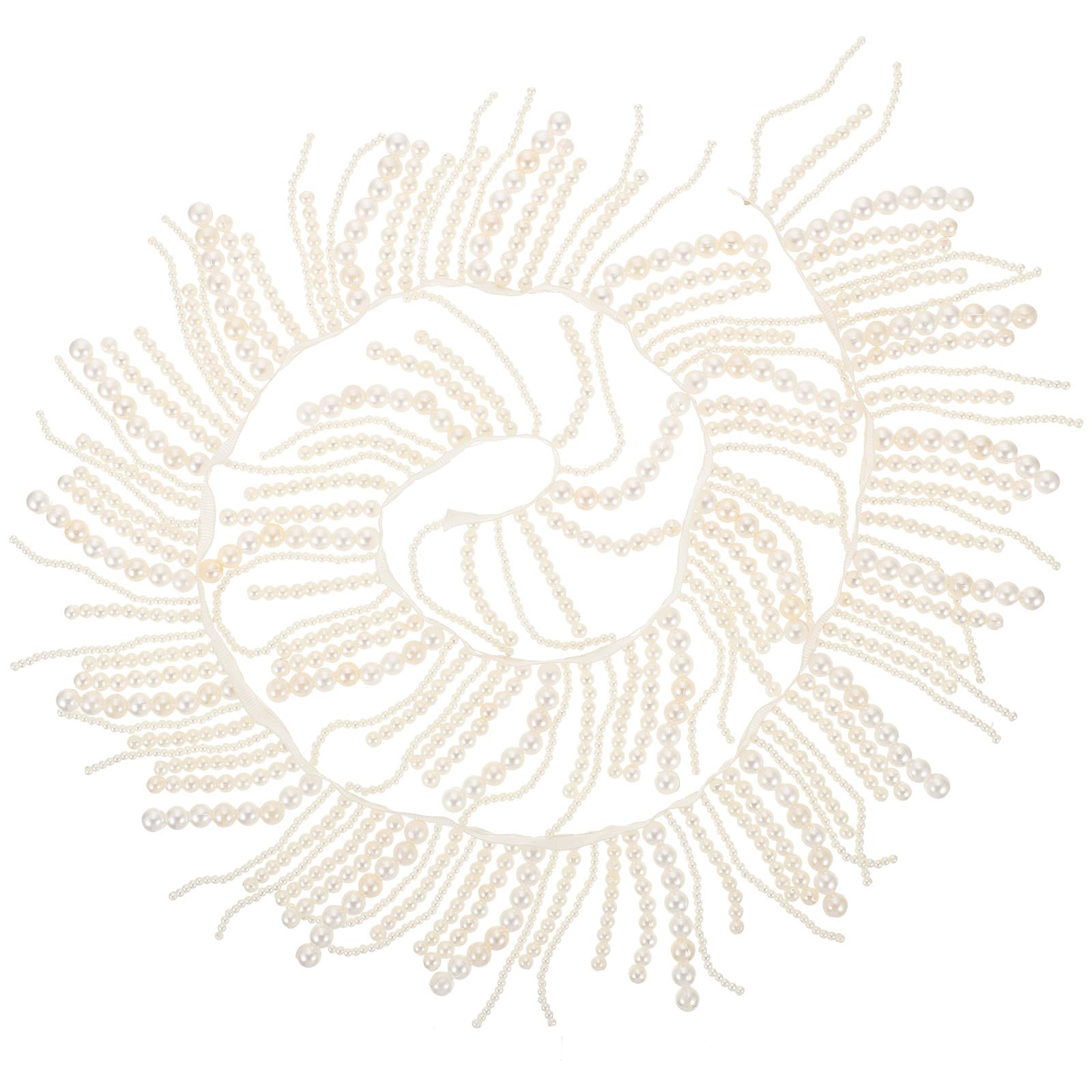 Pearl Tassel Lace Ribbon Trim Sewing Bridal Wedding Decor Pearl Beaded Edges Clothing Material Imitation Pearls Craft Accessories