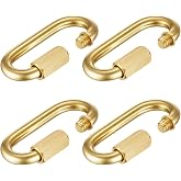 Otoolling 4 Pack Brass Quick Link Chain Connector Threaded, 1/4'' Inch | Connection Locks Twist Open Locking, Easy Assembly, Fit Chandelier Hanging, Outdoor Decor, DIY Craft Connection