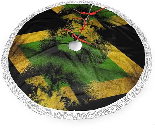 Immagini Natalizie 192 Pixel.Wetg Gonna Per Albero Di Natale Con Leone Giamaicano Decorazione Per Feste Di Capodanno Nero 36 Amazon It Casa E Cucina