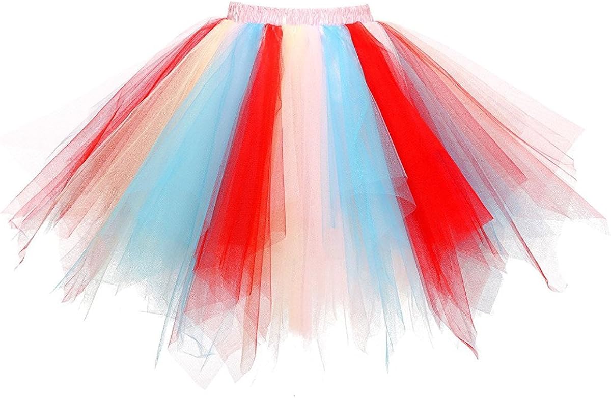 Honeystore Women's Tutu Petticoat Skirt Prom Evening Occasion Accessory White: Clothing