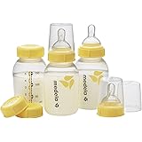 Medela Breast Milk Bottle Set, 5 Ounce, 3 Pack with Nipples, Lids, Wide Base Collars and Travel Caps, Made without BPA
