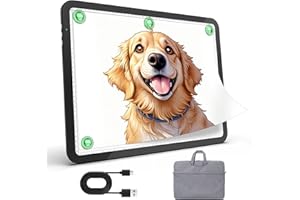 Zocelight Rechargeable A4 Tracing Light Box with Padded Case,Ultra Bright Led Light Pad with Physical Button,Wireless Light Board for Diamond Painting,Dimmable 9000LUX Lightbox for Tracing and Drawing