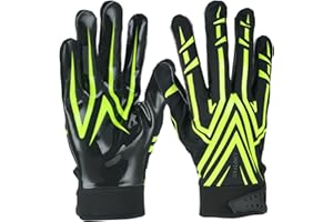 Graloky Football Gloves Men Women Boys, Youth Football Gloves, Ultra Sticky Silicone Palm Tacky Grip Gloves Youth Adult, Enhanced Performance Receiver Glove