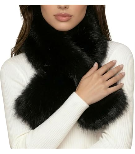 ✨ Juhe2018cw Fur Headband Women Black Rabbit Winter Neck Warmer Scarf Muffler yUhe2018Cw Yu He Rabbit Fur Headband - Winter Knit Neck  main image 3