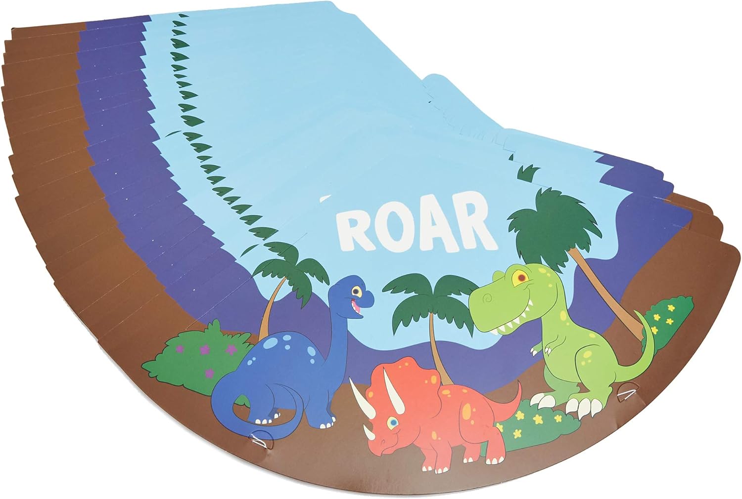 Dinosaur Birthday Party Cone Hats (5 x 7 in, 24 Pack) Blue: Clothing