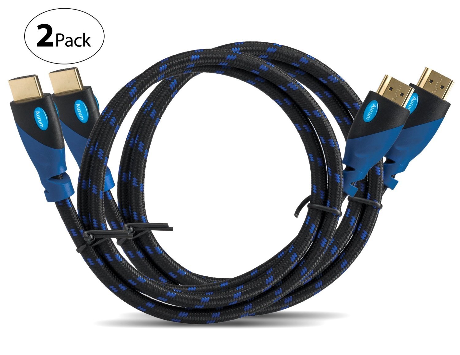 MutecPower Premium High Speed HDMI Cable With Ethernet 2 PACK (1M) - Supports 3D 4K & Audio Return Channel – 1 Meter- 2 Pack