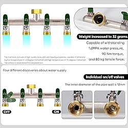 Yayamz 4 Way Garden Hose Splitter, Heavy Duty Brass