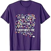 It's Fine I'm Fine Everything Is Fine Funny Christmas Lights T-Shirt