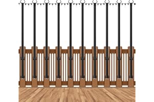 AHRLHR 10 Pack 5 Ft String Light Poles, String Light Poles for Outside with Fixing Clips,Metal Poles for Outdoor String Lights, Hanging Light Poles for Deck Fence Garden Backyard Wall Bistro