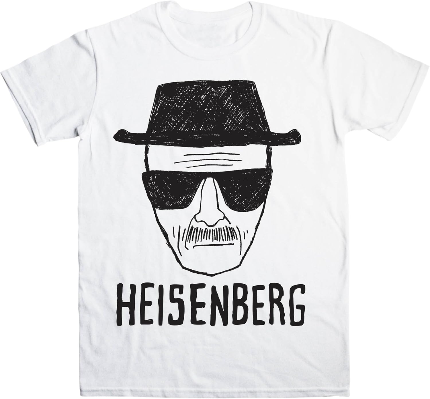 Mens Official Breaking Bad T Shirt - Heisenberg Sketch T-Shirt - TV Movie  And Film Tshirt - White - Large: Amazon.co.uk: Clothing