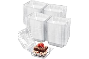 IHDYPPEW 300 Pack Clam Shell Food Containers - Cake Slice Clear Take Out Food Containers - Ideal for Cake Slices, Desserts, a