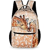 Homieblanket Giraffe Backpack for Kids Girls Boys School, 16 Inches Cute Giraffes Theme Bookbag, Adjustable, Lightweight, Large Capacity, Colorful Daily Casual Backpacks
