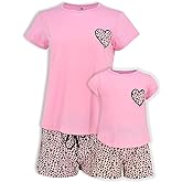 Pink Cheetah Mommy and Me Outfits Matching Mom Daughter Mothers Day Clothing Shirts Shorts Set