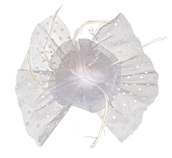 Flywife Fascinators Hair Clip Headband Flower Mesh Bow Feather Dot