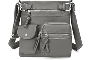 KL928 Crossbody Bags for Women, Multi Pocket Shoulder Bags, Medium PU Leather Cross Body Purses