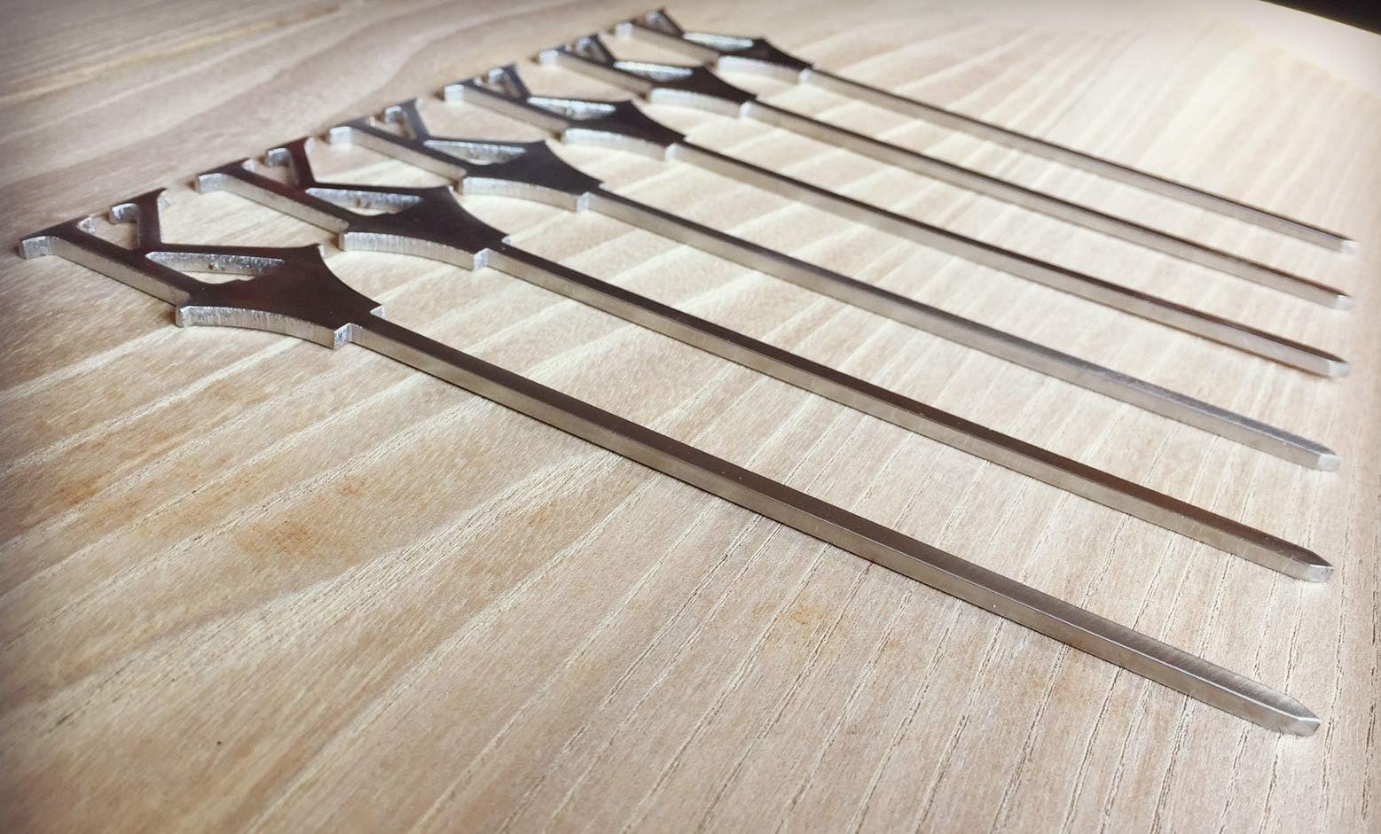 Custom made Stainless steel Initial Skewers for appetizers, hors d'oeuvres, drinks, entertaining.