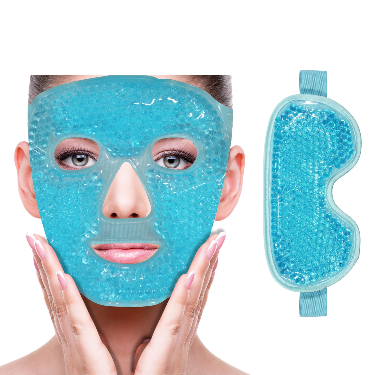 Photo 1 of *EYE MASK ONLY* ZNÖCUETÖD Cooling Ice Face Eye Mask for Reducing Puffiness, Bags Under Eyes,Sinus,Redness,Pain Relief,Dark Circles, Migraine,Hot/Cold Pack with Soft Plush Backing Gift for Women