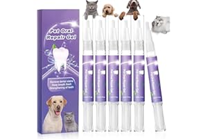 VIZELA 6Pcs Pet Oral Repair Gel, Dog Oral Repair Gel, Pet Breath Freshener for Cats and Dogs, Removes Tartar, Keeps Breath Fresh, Strengthens Teeth,No Brushing Oral Care Cleaner,3ML