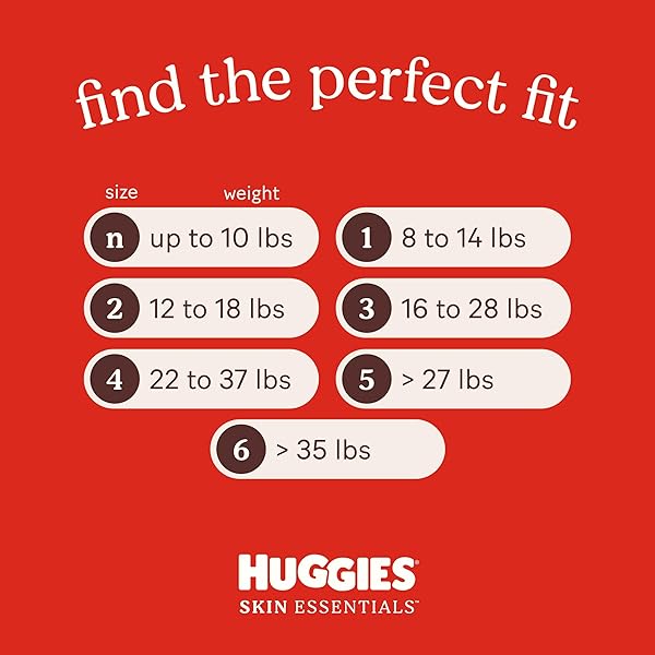 HUGGIES SIZE 1 DIAPERS, SKIN ESSENTIALS BABY DIAPERS, SIZE 1 (8-14 LBS), 32 COUNT, PACKAGING MAY VARY