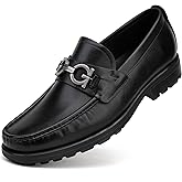 Men's Luxury Coffee Leather Penny Loafers, Classic Fashion Handmade Dress Shoes Casual Slip-on Loafer for Mens
