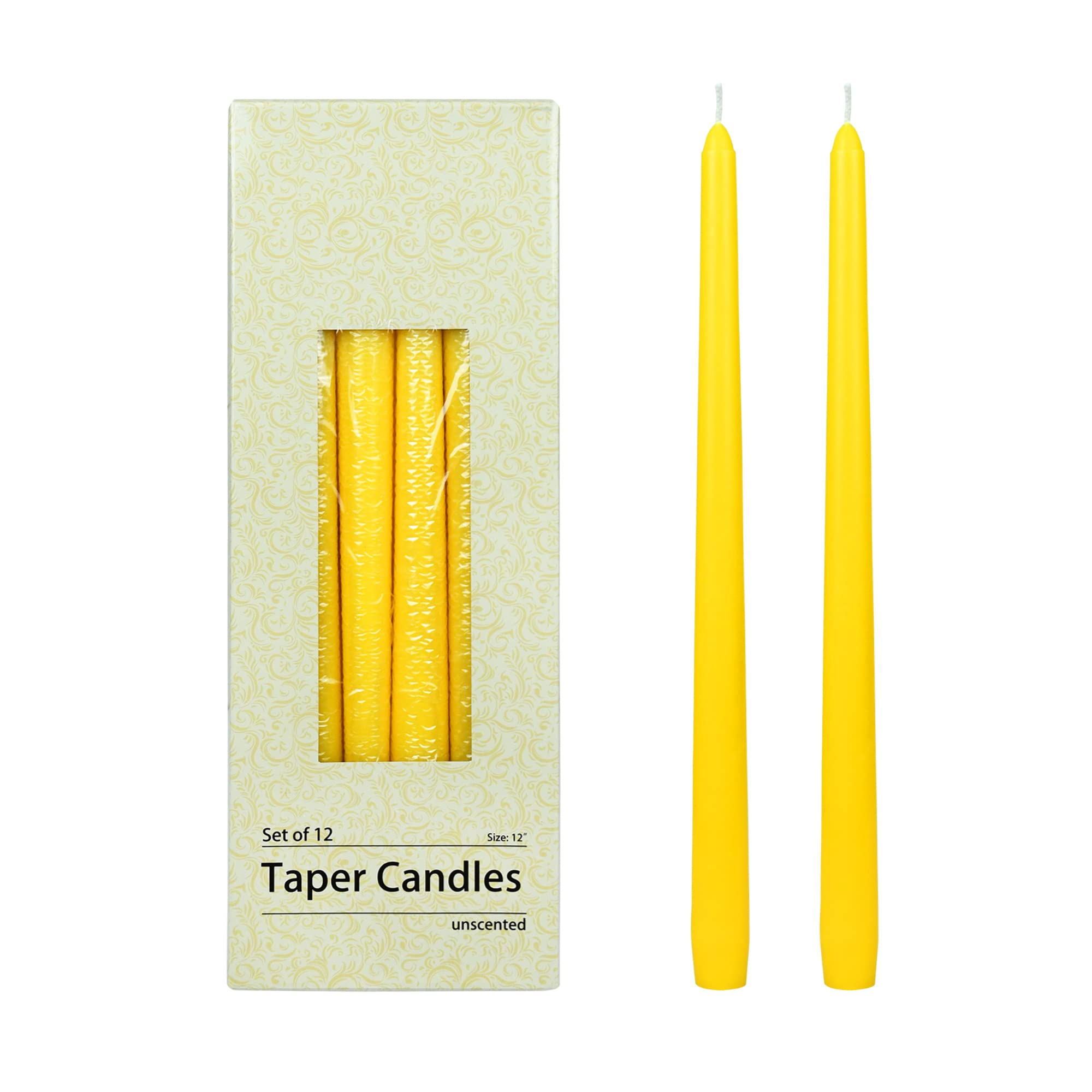 Photo 1 of 12 Inch Yellow Taper Candles