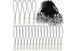 100pcs Phone Charm String with Lobster Claw Clasps, Black Lobster Claw Clasp Cords for Cell Phone USB Flash Drive Keychain Ha