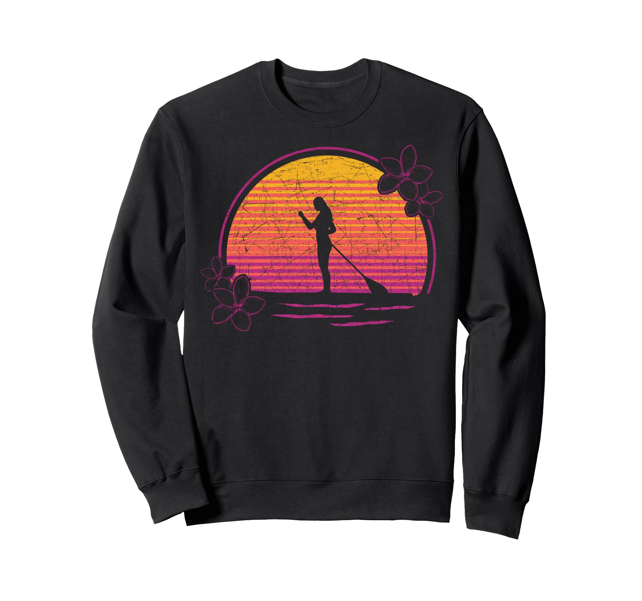 Stand Up Paddler SUP Retro Flowers Stand Up Paddling Sweatshirt