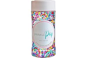 Sprinkle Pop Unicorn Rainbow Jimmies Sprinkles for Cake Decorating, Yellow, Red, White, Blue & Purple Sprinkles Jimmies, Cupcake, Cookie & Donut Toppers, Crafted in the USA, 4oz