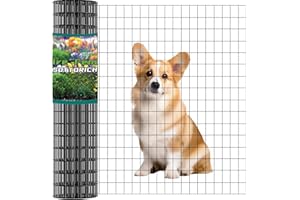 SOTTORICH Wire Fence 24in x 50ft, 2X 3 16GA, Black PVC Coated Garden Fence for Yard Garden Border Fencing Roll Vinyl Coating Metal Wire Mesh for Yard Vegetable Plant Protection Poultry Netting