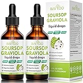 2 Pack Soursop Graviola Liquid Drops - 2000mg Pure Soursop Extract Blended with 300mg Sea Moss & 100mg Elderberry - Powerful 