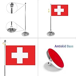 WXTWK 2 Pack Switzerland Flag Swiss Desk Flag Small