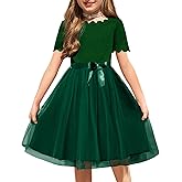 Arshiner Girls Dress Tutu Fluffy Summer Dresses Belted Wedding Party Flower Girls' Dress Size 3-11 Years