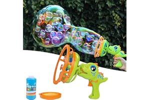 IFLOVE Bubble Gun Bubble Machine Dinosaur Bubble Blower Toy for Kids and Toddlers Bubble in Bubble Gun Party Favors Birthday Christmas Easter Gift for 3 4 5 6 7 8 9 Years Old Boys and Girls (Green)